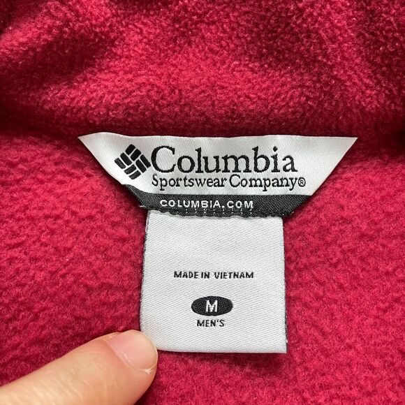Columbia Steens Mountain Fleece Jacket Men Medium Red Full Zip High Neck Outdoor - Picture 7 of 12